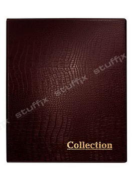 Альбом для банкнот и монет на кольцах бордовый крок "Collection" Optima без листов