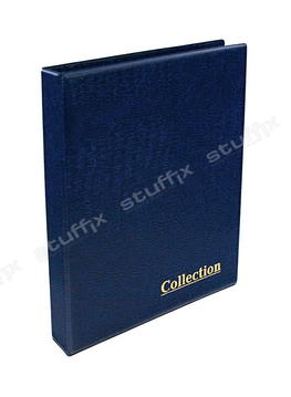 Альбом для банкнот и монет на кольцах синий крок "Collection" Optima без листов