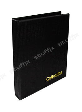 Альбом для банкнот и монет на кольцах чёрный крок "Collection" Optima без листов